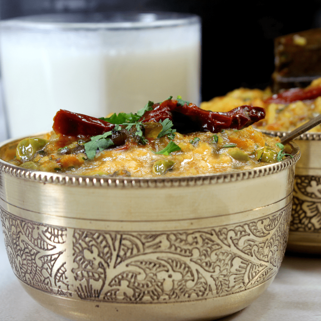 Moong Dal Mix Khichdi With Dahi